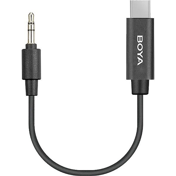 Adaptador Boya BY-K2 para Microfone Macho 3,5mm TRS a Macho USB-C