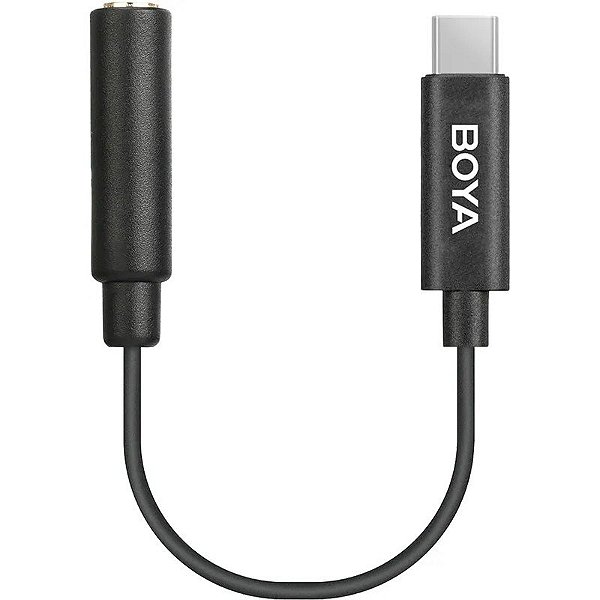 Adaptador Boya BY-K4 para Microfone 3.5MM TRS Fêmea para USB-C Macho