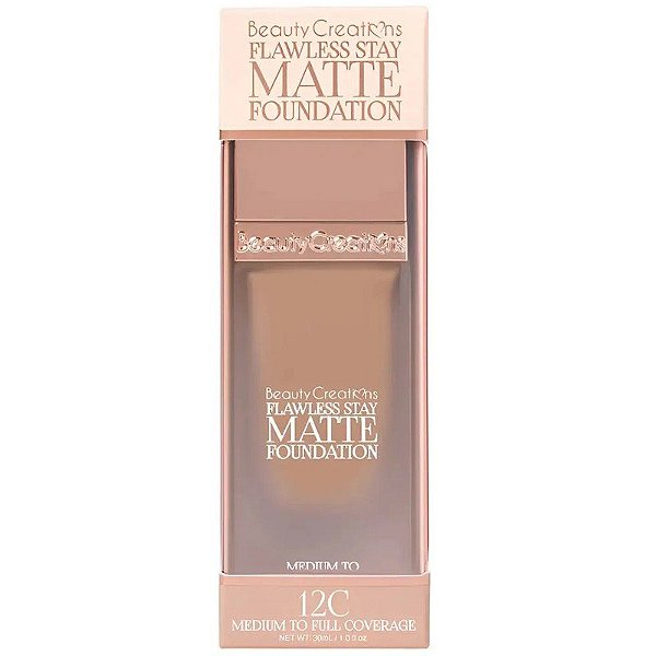 Base Líquida Beauty Creations Flawless Stay Matte Foundation 12C - 30mL