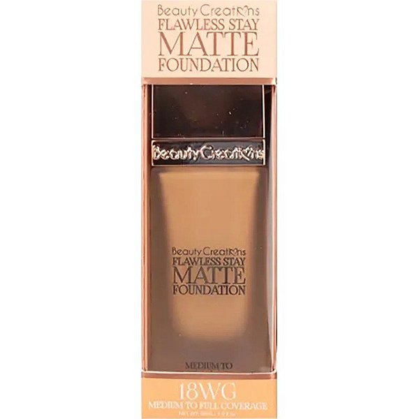 Base Líquida Beauty Creations Flawless Stay Matte Foundation 18WG - 30mL