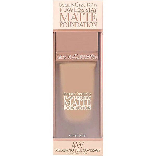 Base Líquida Beauty Creations Flawless Stay Matte Foundation 4W - 30mL
