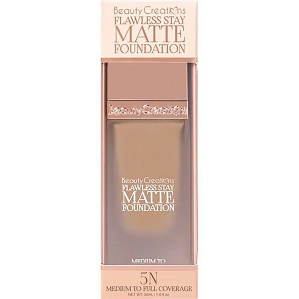 Base Líquida Beauty Creations Flawless Stay Matte Foundation 5N - 30mL