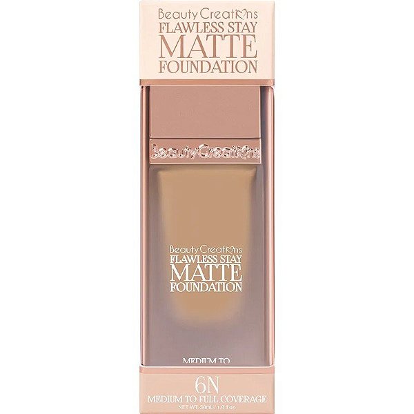 Base Líquida Beauty Creations Flawless Stay Matte Foundation 6N - 30mL
