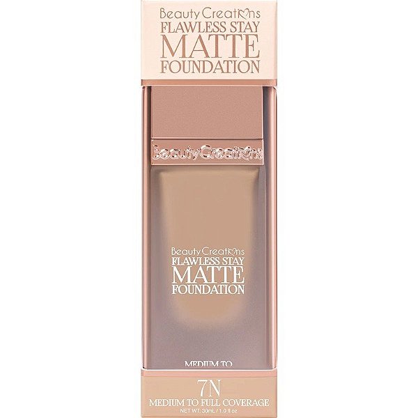 Base Líquida Beauty Creations Flawless Stay Matte Foundation 7N - 30mL