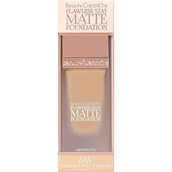 Base Líquida Beauty Creations Flawless Stay Matte Foundation 8W - 30mL