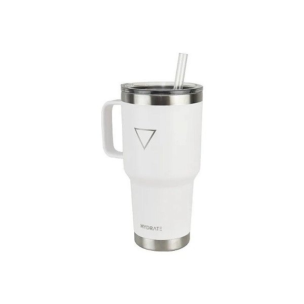 Copo Térmico Hydrate - 887ML - com Canudo - Branco