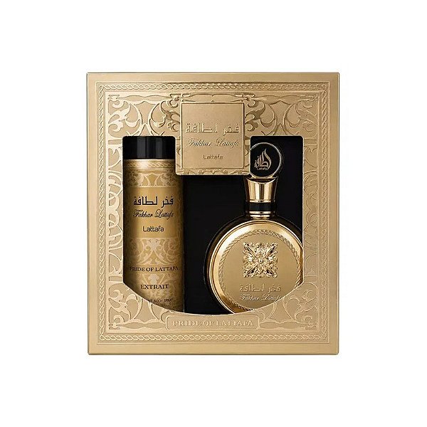 Kit Lattafa Fakhar Lattafa Extrait - Eau de Parfum - Unissex - 2 Em 1 - 100ML + 200ML