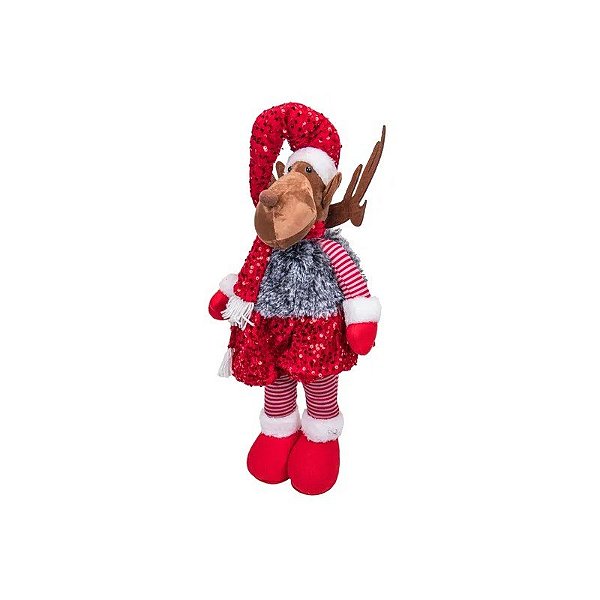 Boneca Rena Decorativa de Natal 76 cm