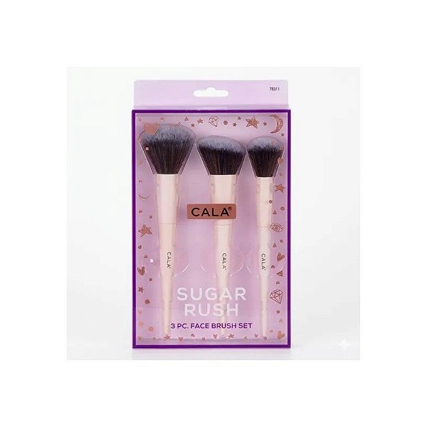 Kit de Pincéis Cala Face Sugar 3 Peças