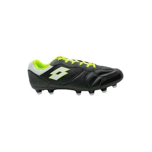 Calçado de Futebol Lotto Tacto FG Campo Preto-Verde US 7.5