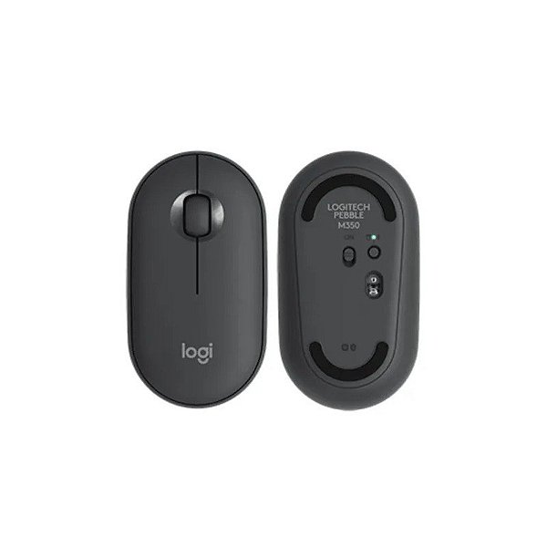 Mouse Logitech Wireless Bluetooth M350S Pebble 910-007049 - Preto
