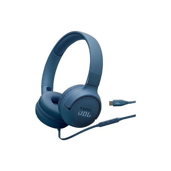 Fone de Ouvido JBL Tune 520C com Fio USB-C - Azul