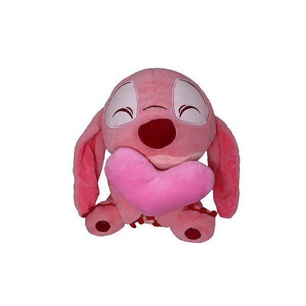 Boneco de Pelúcia Stitch Grande com Cobertor - Rosa - Lilás
