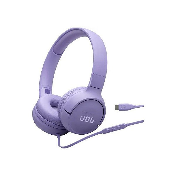 Fone de Ouvido JBL T520C USB-C - Roxo JBLT520CPURAM