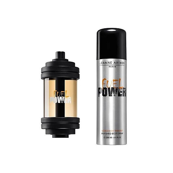 Kit Perfume Masculino Jeanne Arthes Fuel Power Edt 100ml + Spray Corporal 200ml