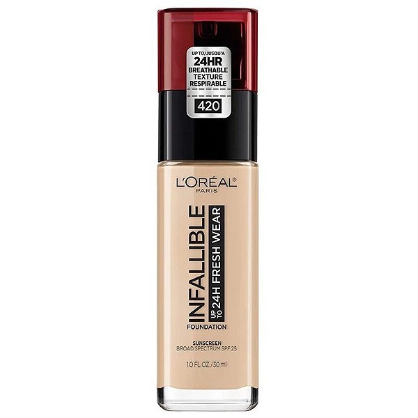 Base Líquida L'Oréal Infallible Fresh Wear 420 True Beige - 30mL