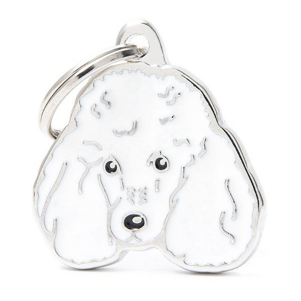 Placa de identificação MyFamily Friends Cão Poodle Branco MF20NWHITE