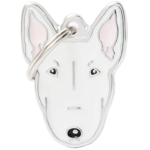 Placa de identificação MyFamily White Bull Terrier MF21N - Branca