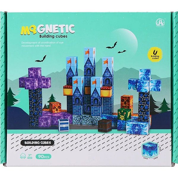 Jogo de Cubos Magnéticos de Construção Chuang Huang - CH1395 (90 peças)