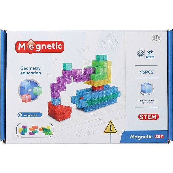 Kit de Cubos Magnéticos de Construção Chuang Huang - CH1444 (96 peças)