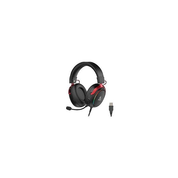 Fone Gamer Ajazz AHW10 RGB / com Fio - Preto / Vermelho (986185)
