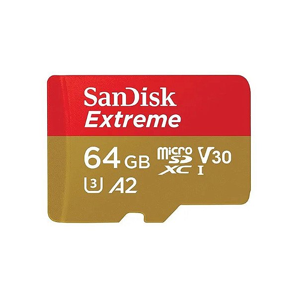 Cartão de Memória Sandisk Extreme SDSQXAH-064G - 64GB - Micro SD com Adaptador - 170MB/s
