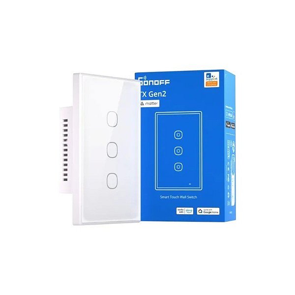 Interruptor Inteligente de Parede Sonoff 3 Botões T6-3C-120M
