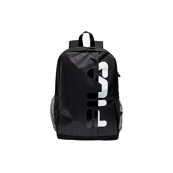 Mochila Unissex Moda Cortada Letras Logo Preta