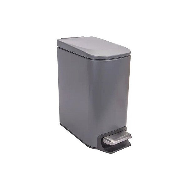 Lixeira Inox 6L Cinza