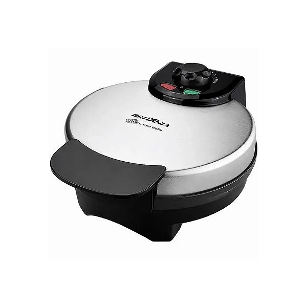 Máquina de Waffles Britânia Golden Waffle 850 Watts 220V ~ 50/60 Hz - Prata/Preta