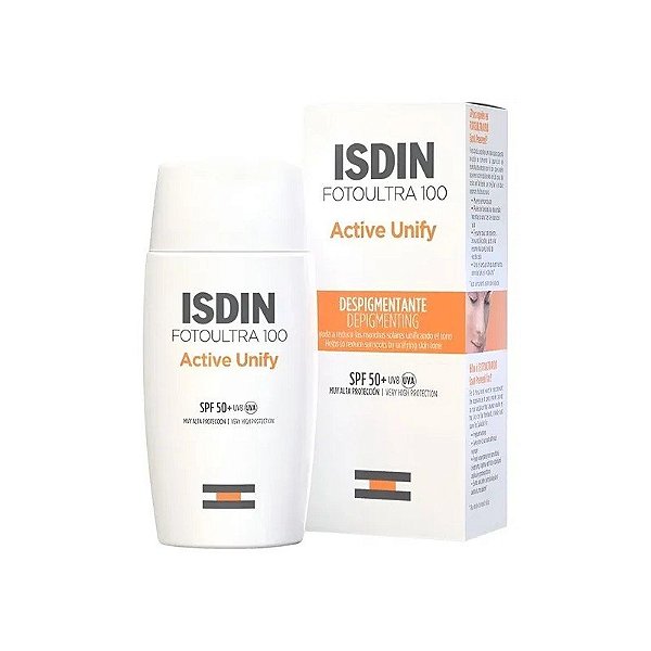 Protetor Solar Facial Isdin Fotoultra 100 Active Unify Despigmentante FPS 50+ - 50ML