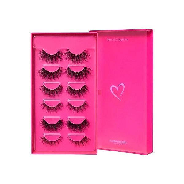 Conjunto de Cílios Beauty Creations ELMSET-3D Pestanas de Vison Sintético - 6 Peças