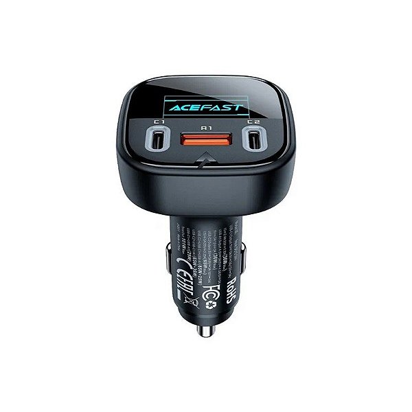 Carregador Acefast B5 para Carro 2USB-C + USB-A 101W Preto