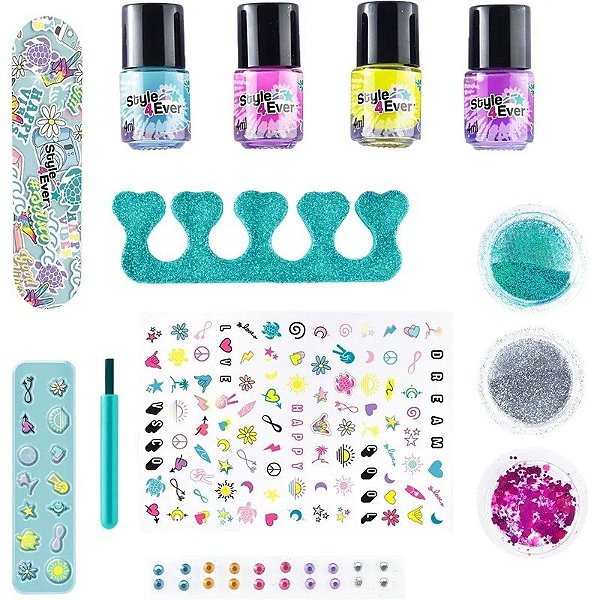 Kit de Arte em Unhas com Glitter Style 4 Ever Canal Toys - 0FG 194