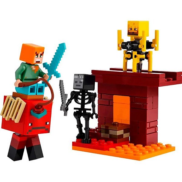 Jogo Lego Minecraft A Batalha de Lava do Nether - 21266 (99 Peças)
