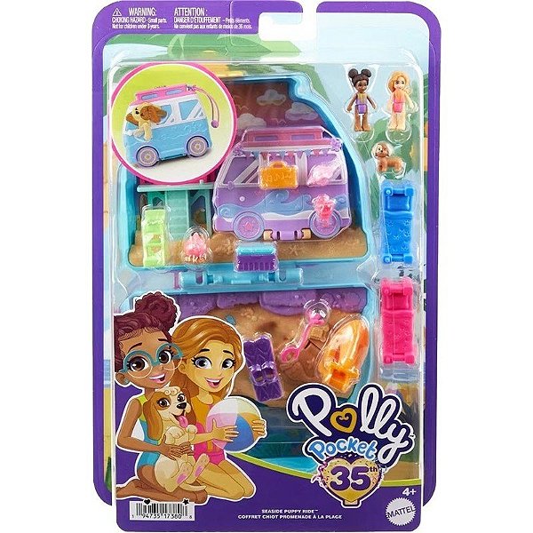 Polly Pocket Carro de Passeio para Cachorro do Mar Mattel - HRD36