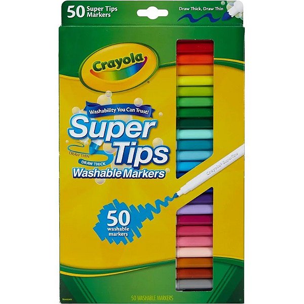 Marcador Crayola Super Tips Lavável 58-5050 (50 unidades)