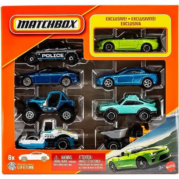 8 Brinquedos Matchbox Mattel Pack - JCT88