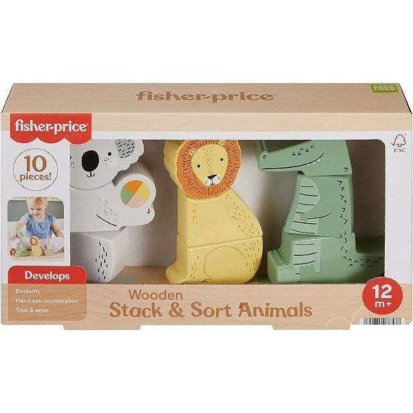 Bloco de Madeira em Forma de Animal Fisher Price - HXV04
