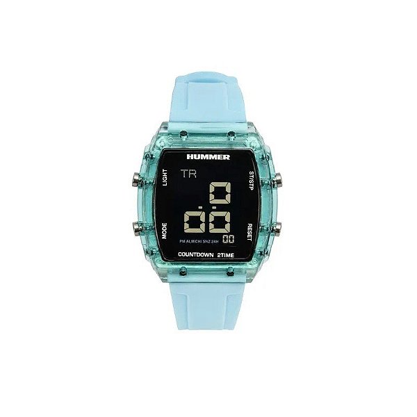 Relógio Masculino Digital Hummer WH2-224582 Azul Claro