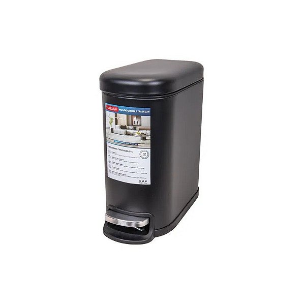 Lixeira de Aço Inoxidável 5L Preto Fosco