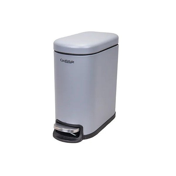 Lixeira de Aço Inoxidável 5L Cinza Fosco