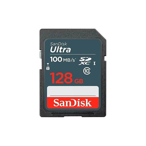 Cartão de Memória SD C10 Sandisk Secure Digital 128GB 100MB/s - SDSDUNR-128G-GN3IN