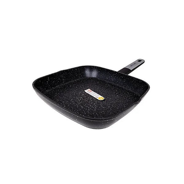 Grelha Quadrada Frigideira Ucc Life 28 CM Revestimento de Granito Preto