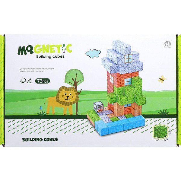 Jogo de Cubos Magnéticos de Construção Magnetic Chuang Huang - CH1279 (73 peças)
