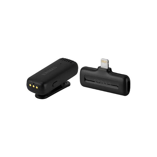 Microfone Satellite A-MK142 - Sem Fio - para Celular Lightning - Preto