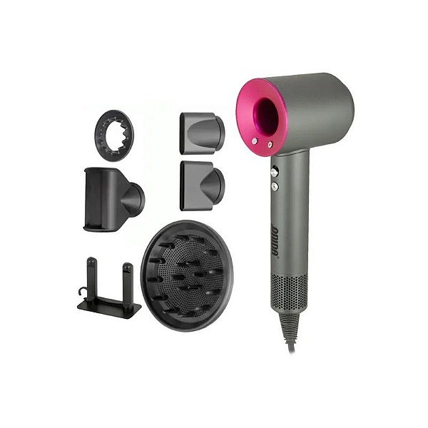 Secador de Cabelo Onida Super Hair Dryer ON-2502 2000W 110V - Cinza/Rosa
