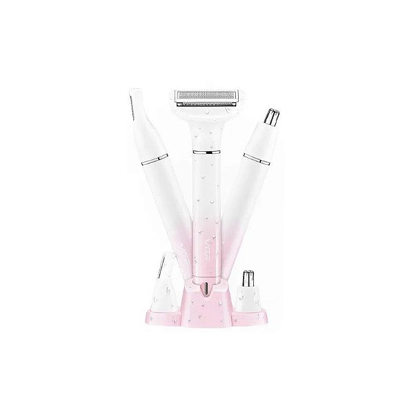 Depiladora VGR V-611 Recarregável 3 Em 1 - Branco/Rosa