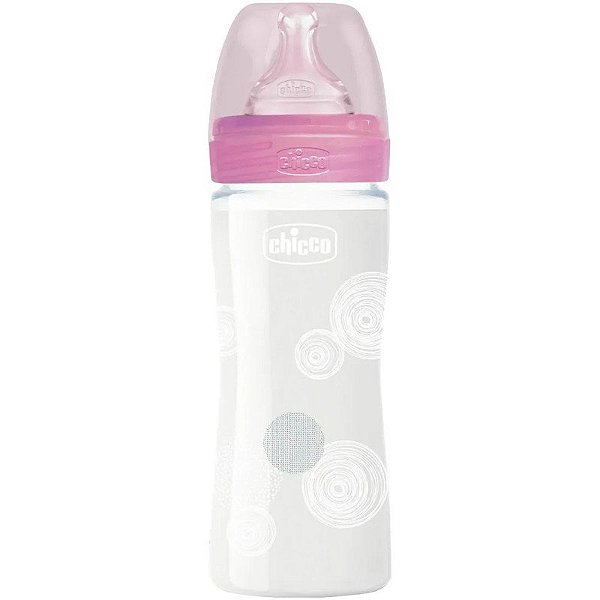 Mamadeira Chicco 28721 Well-Being 240mL Vidro - Rosa