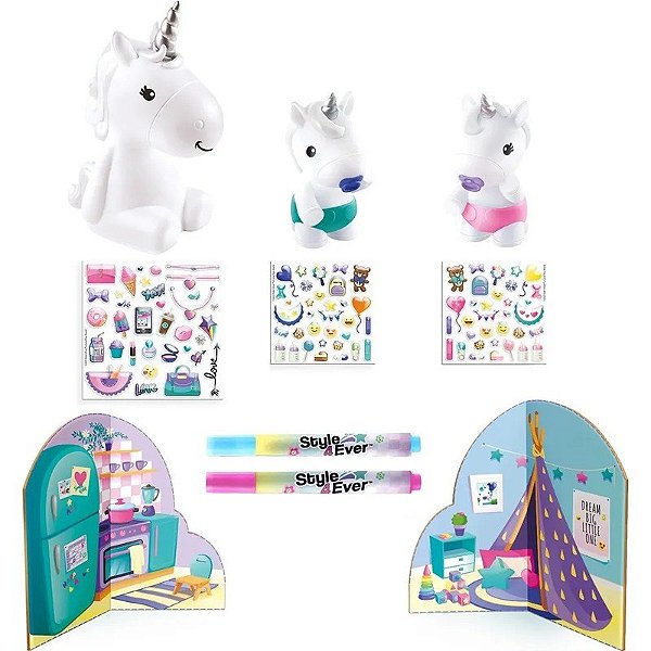 Deco Diy The Unicorn Family Style 4 Ever Canal Toys - OFG 287